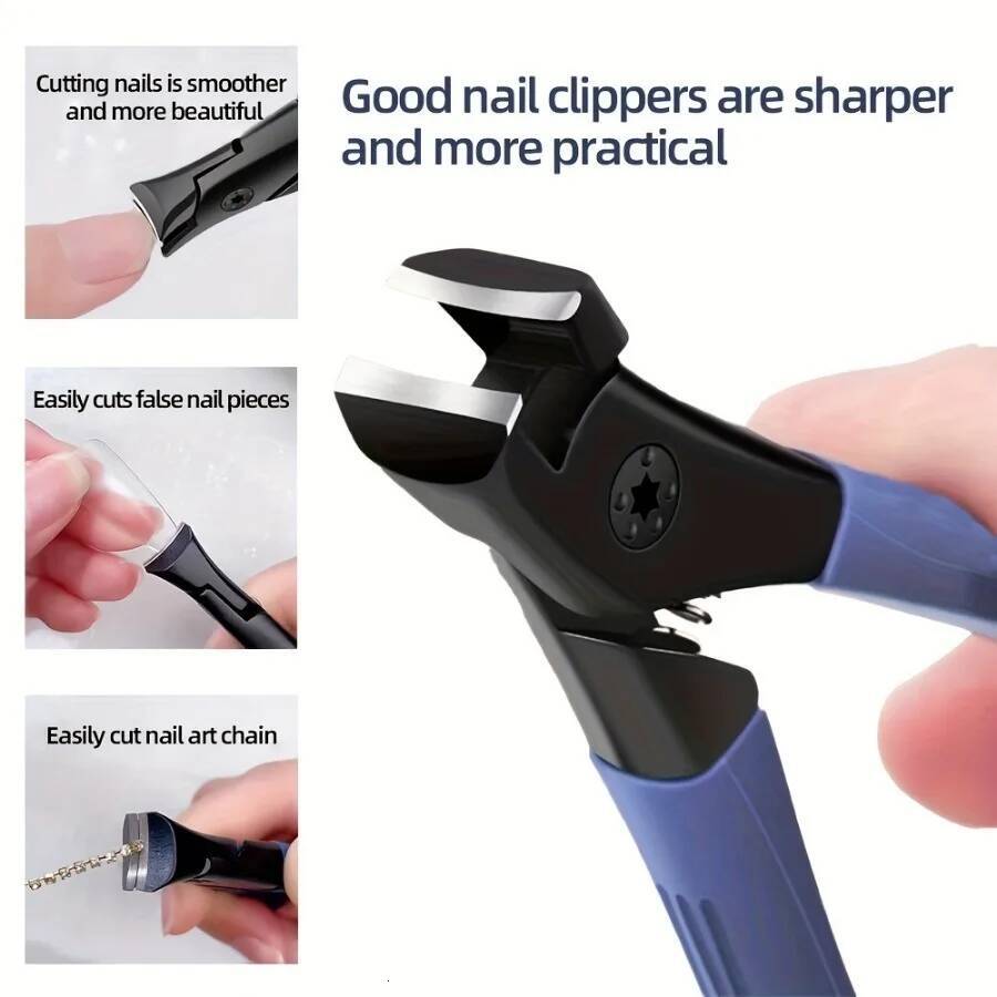 1 Piece Blue Nail Clipper, Suitable for Thick Nails, Ergonomic Handle, Foot Care Product, Effortless, Daily Essential