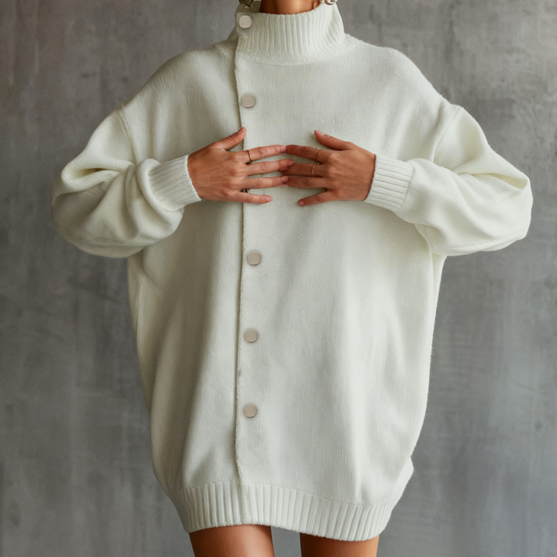 Chic Street Style Women's Knitwear: Comfortable Solid Colored Long Sleeve Sweaters for Daily Wear & Holidays AMX025