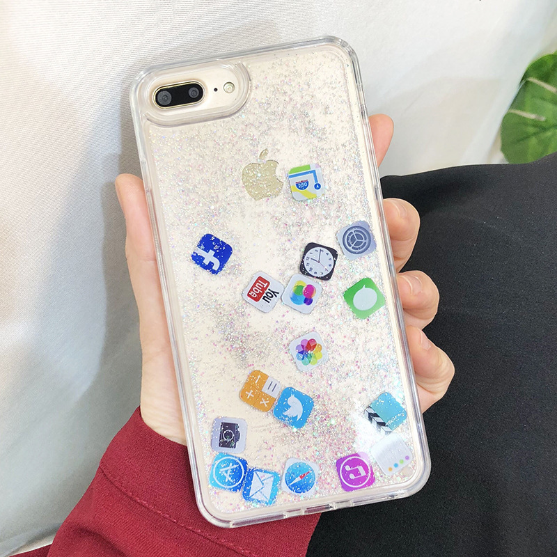 Compatible with Sand Apple 16/17 Pro Max Phone Case App Icon iPhone 15 Plus Flowing Liquid 14 Trendy