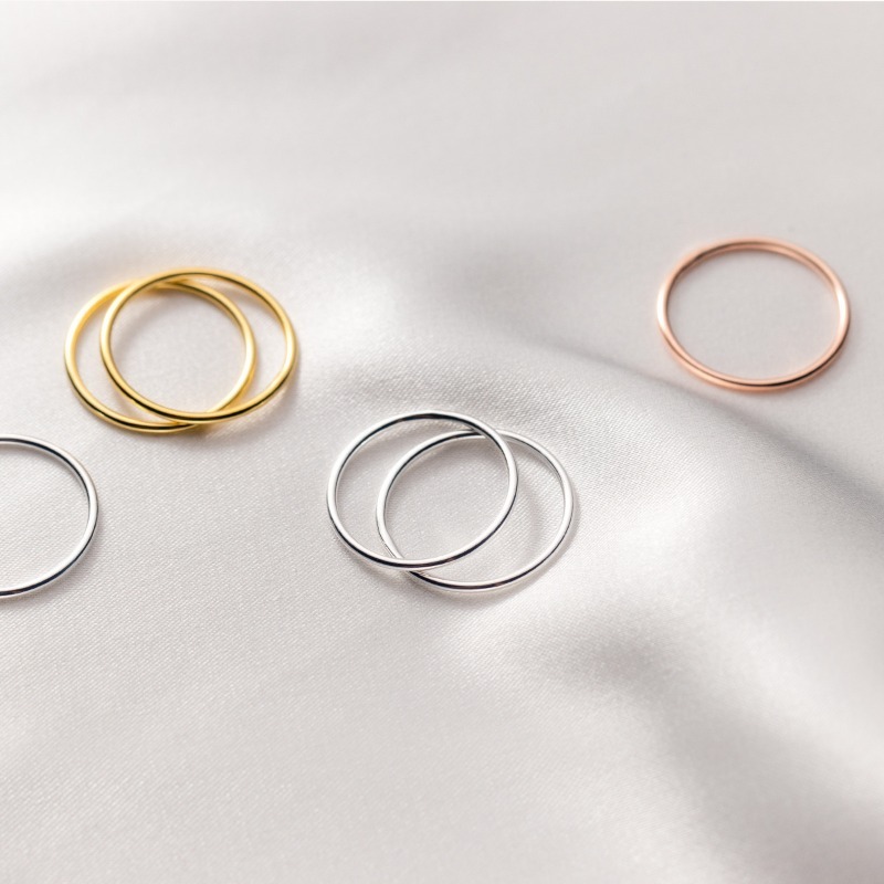 Jewellery Ring Designer Fine S925 Sterling Silver Korean Fashion Glossy Line Band Size 4 14 for Minimalist Daily Wear and Gift High Quality - view 8