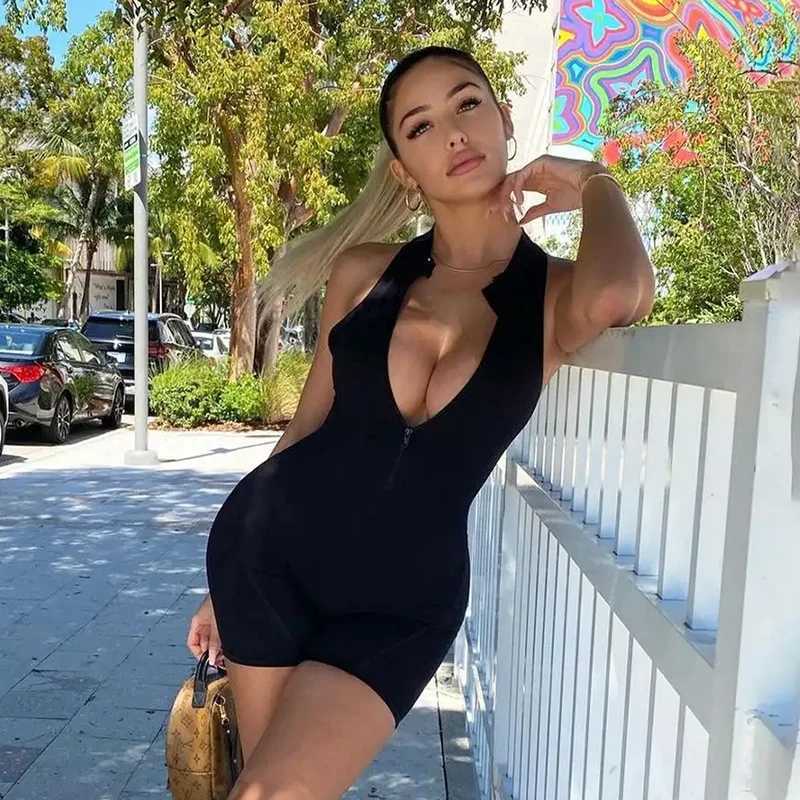 Scrunch Gym Jumpsuit Womens Fitness Suit Short Sets Sports Overalls for Woman Tracksuit Yoga Clothing Zipper Workout Sportsweart251219