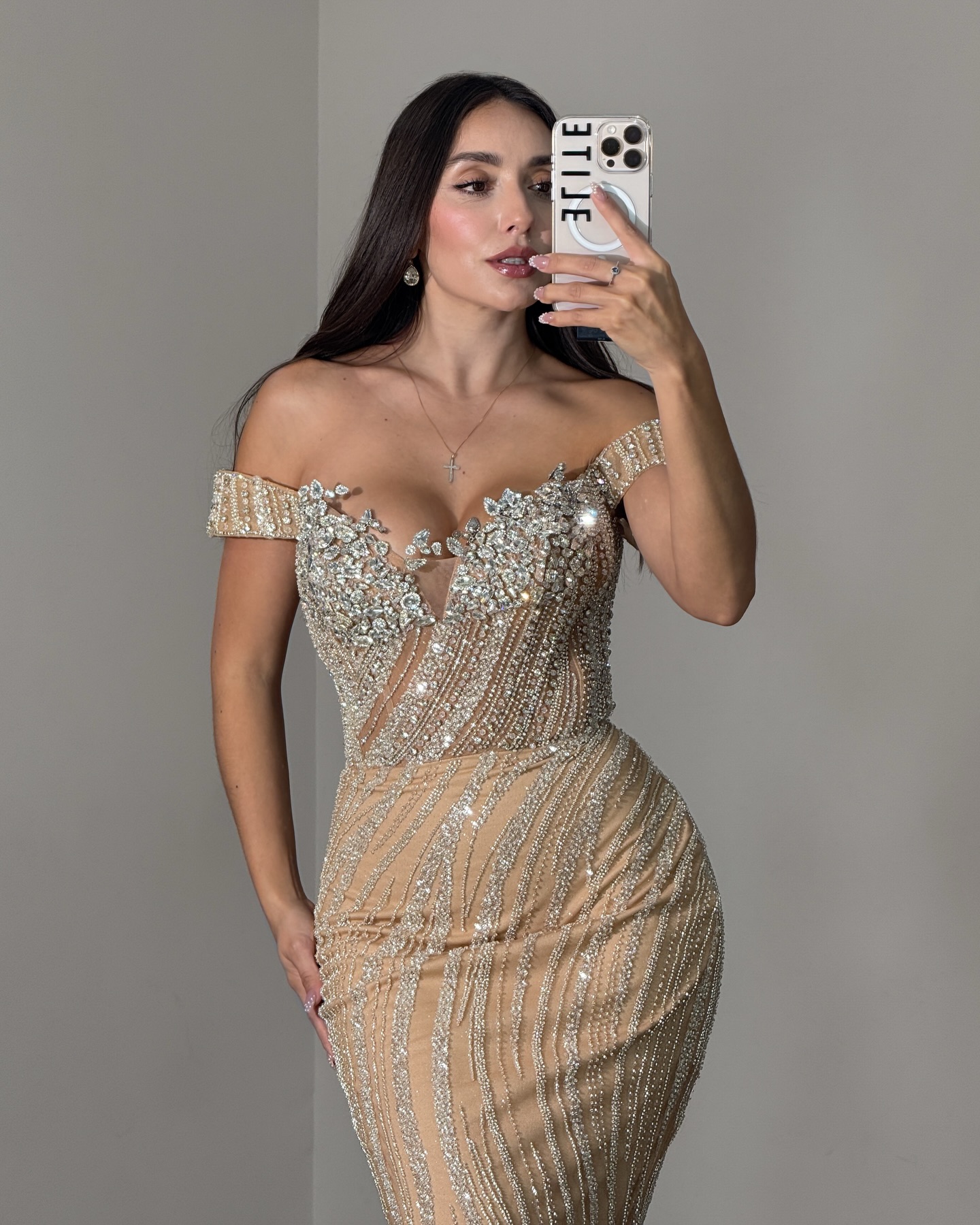 Elegant Evening Dresses Crystal Off Shoulder Prom Dress Sequins Beaded Rhinestone Slim Customized Mermaid Party Gowns Vestidos De Noche Plus Size