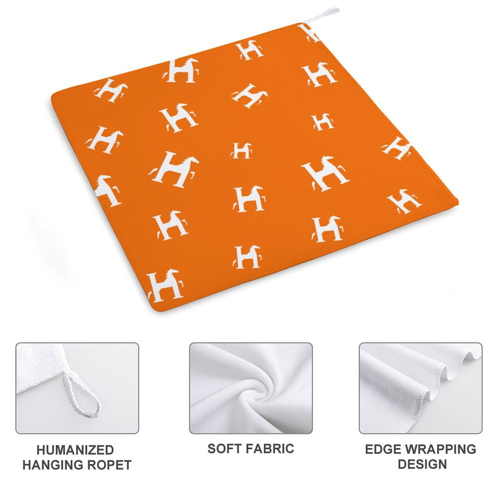 Custom Designer H Towels Luxury Horse Pattern Premium Hand Towels Set 11 by 11 inches Ultra Soft and Highly Absorbent Gym Shower Kitchen Hotel
