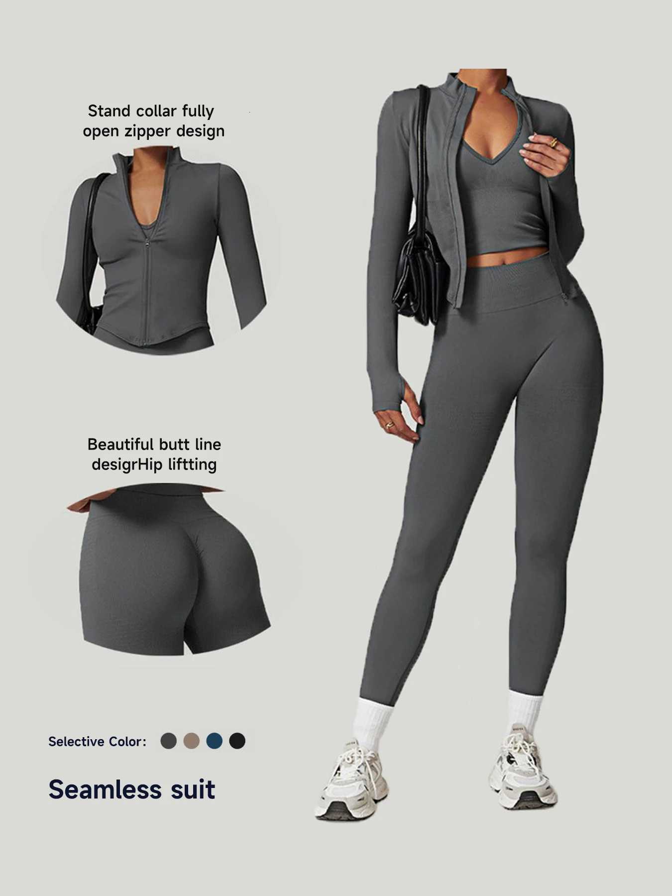 Zipper Stand Collor Jacket Women Crop Tops Yoga Solid Sports Top Long Sleeve Running Sexy Quick Dry Fitness Gym Sport Weart251219