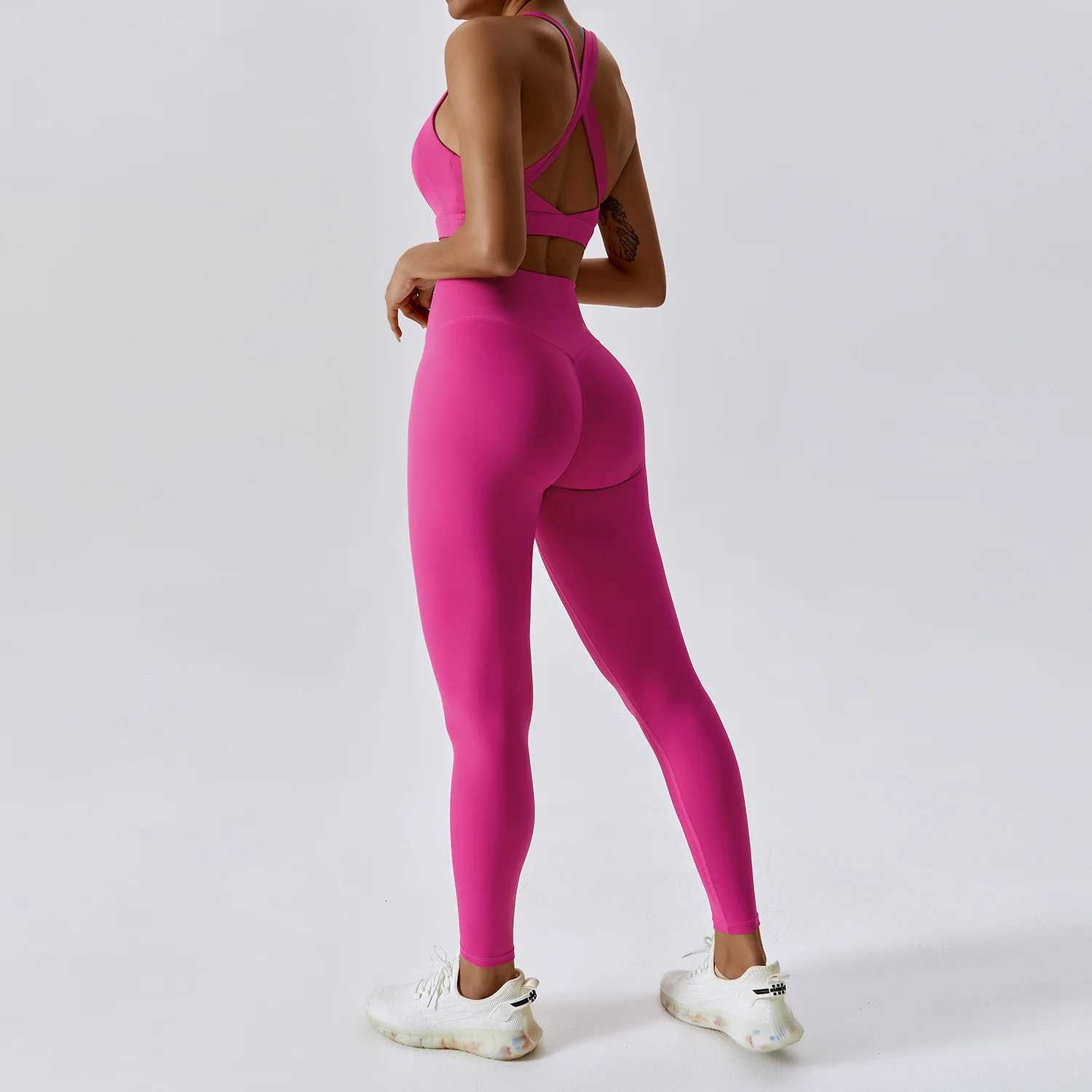 Womens Tracksuit 2PCS Fitness Suit Yoga Sets Sportswear Workout Sports Bra High Waist Leggings Gym Clothing Push Up Sports Suitt251219