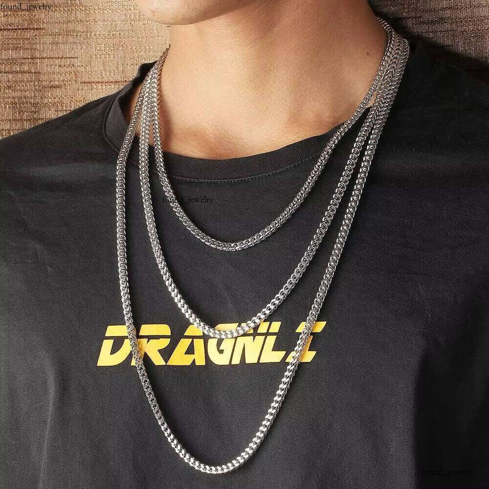 Wholesale New Trend Charm Men's Jewelry Sterling Silver Platinum Plated Franco Chain Necklace