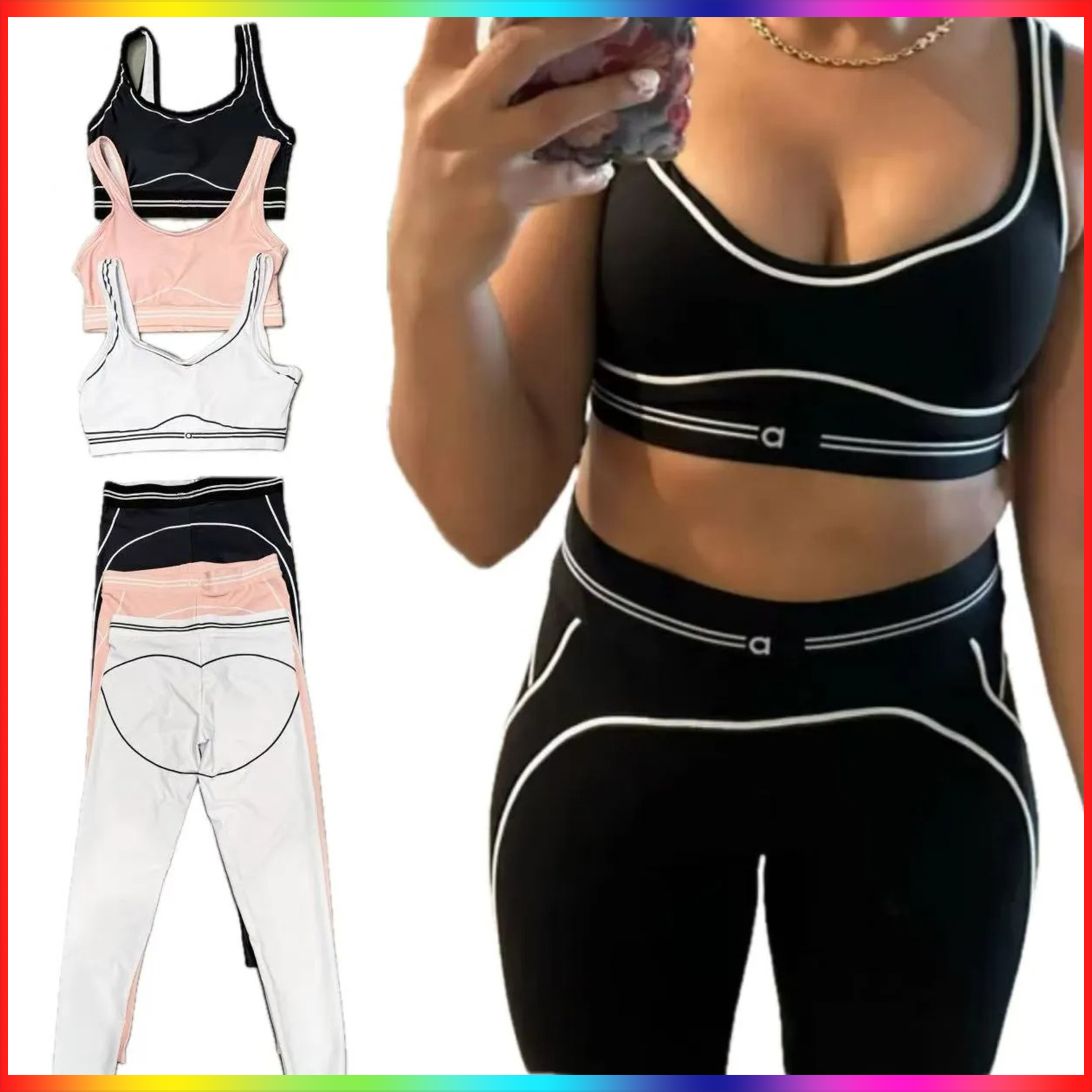 NEW 10A yoga exercise set 2 piece bra+pants sets high end minimalist sports clothing sportswear designer women gym bra leggings clothes Sets pilates