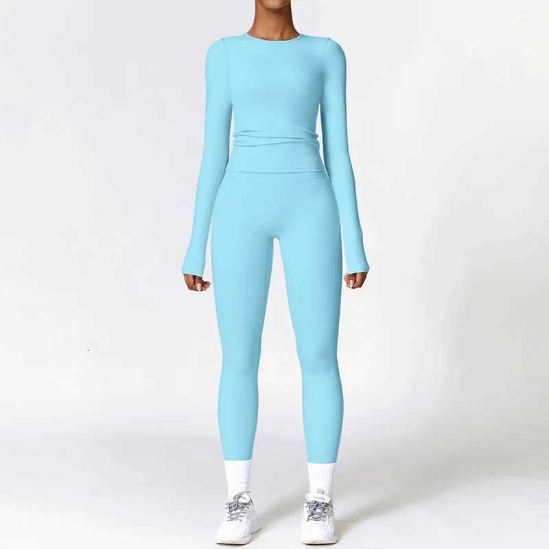 Ctenkevet 2Pcs Sets Gym Clothes Sports Outfit Suit Women Outdoors Workout Tights Set Yoga Wear Female Running Training T-Shirtt251219