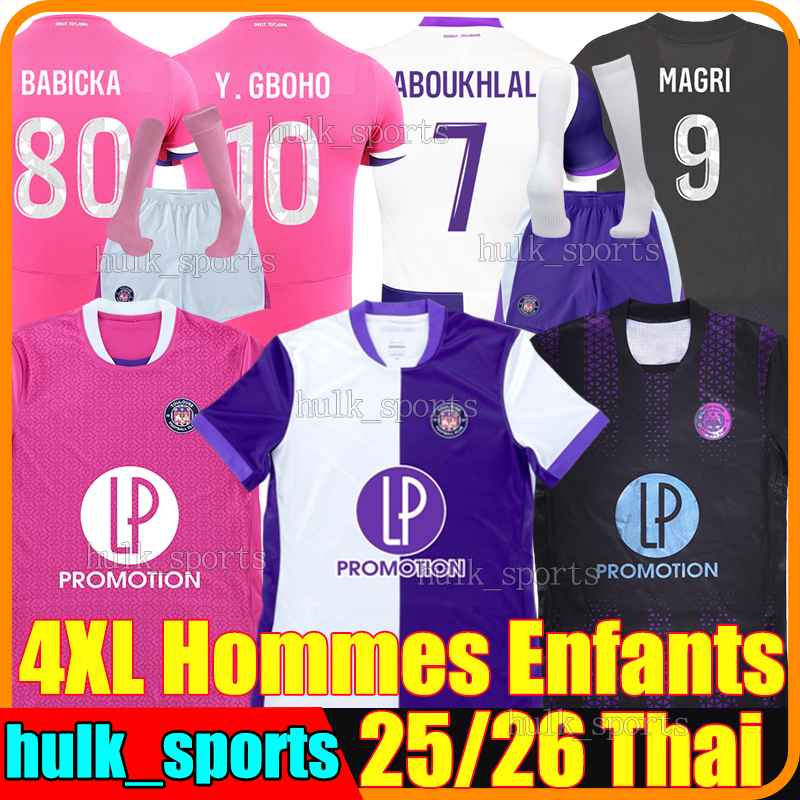 4XL 25/26 Toulouse FC MAGRI 3rd soccer jerseys Y.GBOHO EMERSONN DONNUM VOSSAH CRESSWELL SIDIBE HIDALGO EDJOUMA VIGNOLO SAUER Men Kids Kits socks sets football shirts