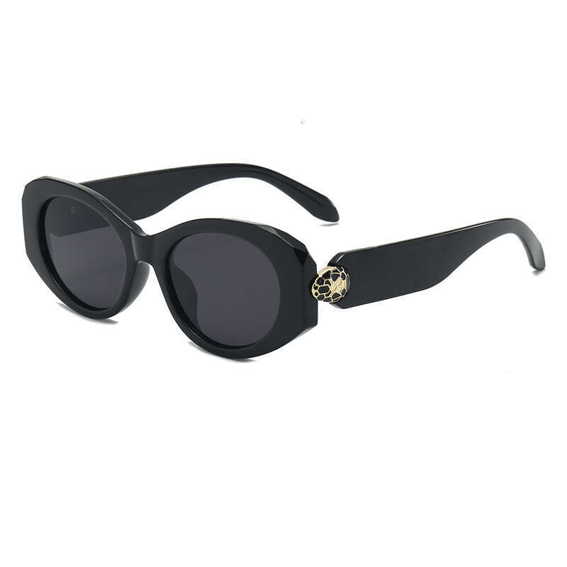 New Oval European and American Style Personality Metal Snake Head Cross-Border Fashion Versatile Sunglasses for Women with a Sense of Sophistication