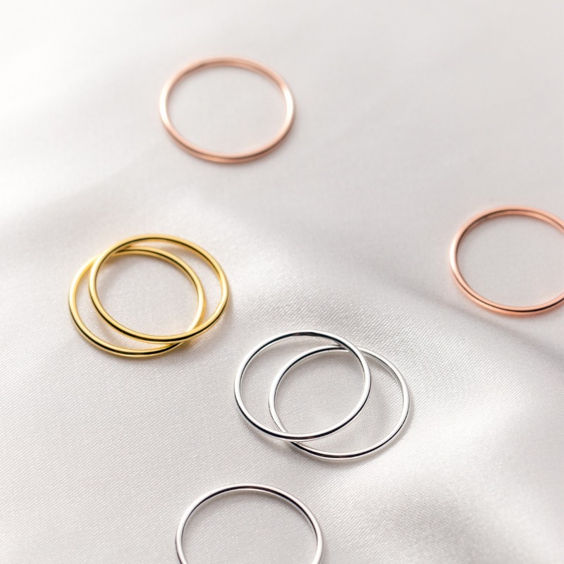 Jewellery Ring Designer Fine S925 Sterling Silver Korean Fashion Glossy Line Band Size 4 14 for Minimalist Daily Wear and Gift High Quality - view 7