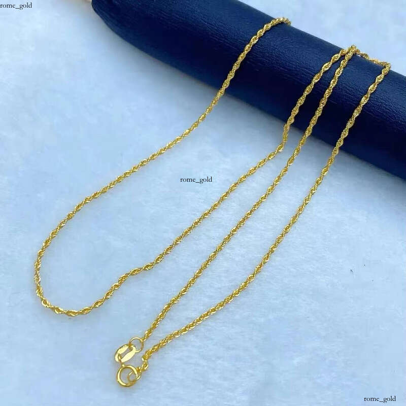 Wholesale Manufacturer Hemp Rope Pure Fine Jewelry AU750 18k Real Gold Chain Necklace