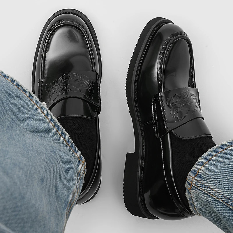 Men All-match Mens Handmade Loafers Leather Fashion Casual Shoes Classic Men Shoes for Wedding Vintage Business Slip on Shoes 251218