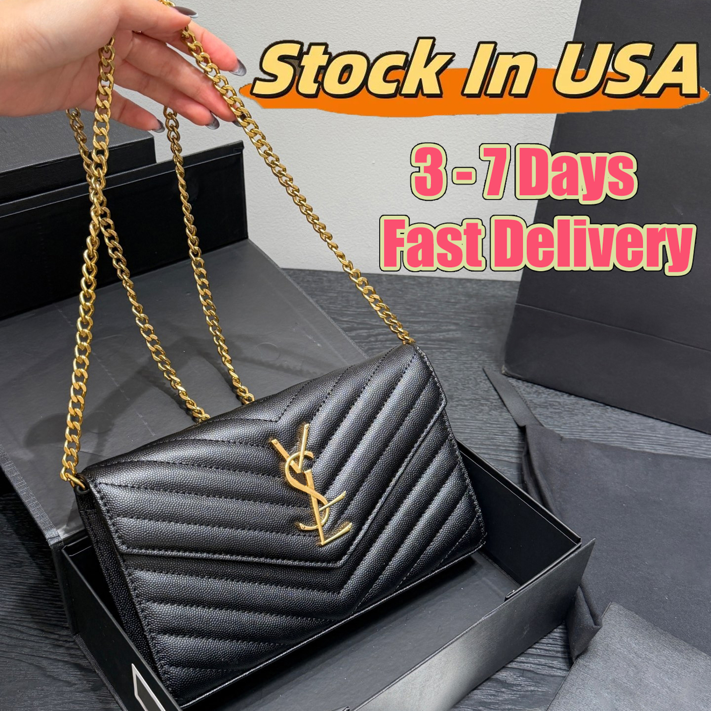 Designer Bag Luxury Bag Envelope Leather Shoulder Bag Chain Handbag Fashion Leisure Elegant Classic Letter Ladies Minimalist Bag Essential for Commuting