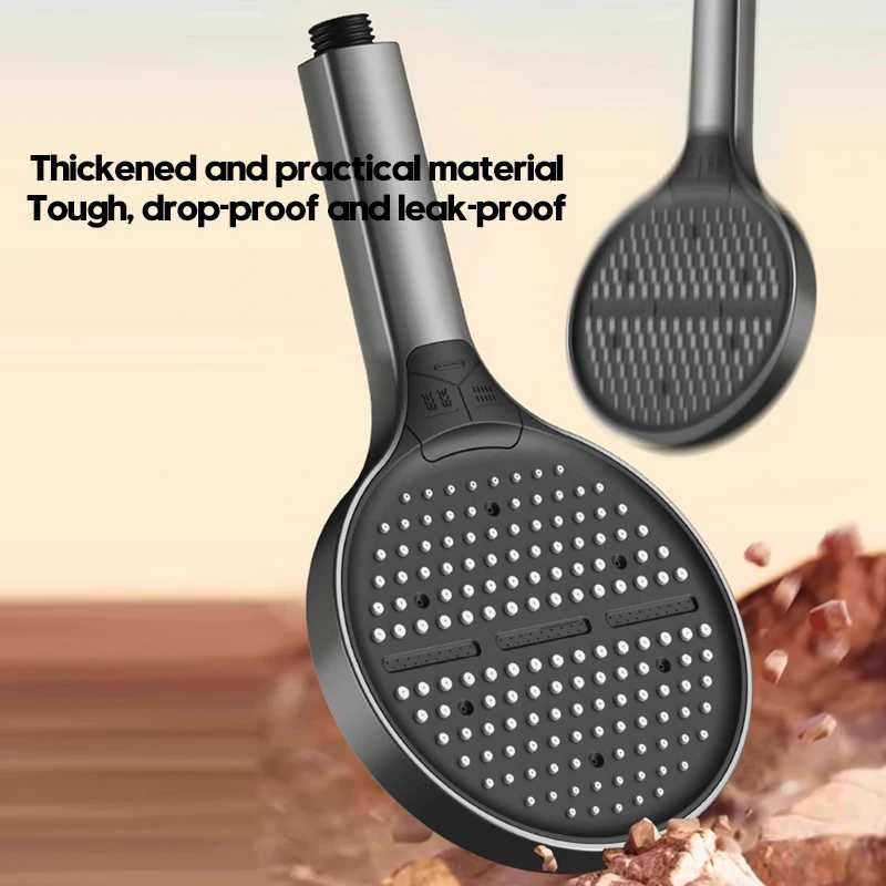 High Pressure Shower Head with Silicone Nozzles 15cm Big Panel Portable 3 Modes Adjustable Shower Head for Bathroom Accessories C251220