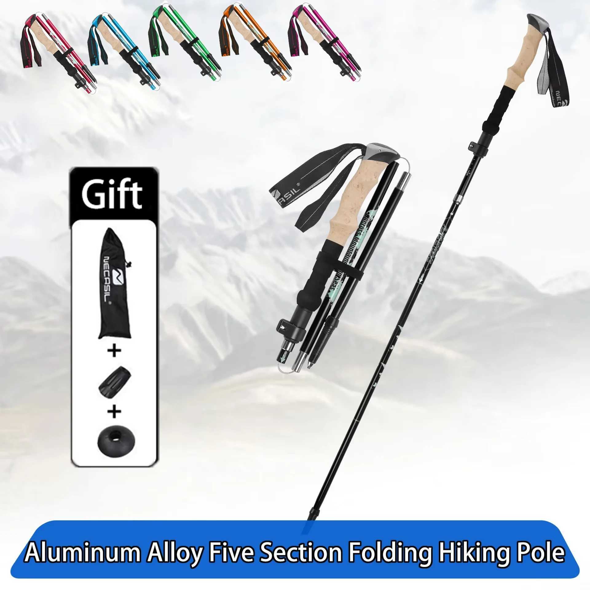 Collapsible Hiking Stick-LightweightFoldable Retractable Trekking Poles with Adjustable Heights-Walking BackpackingCamping G251220