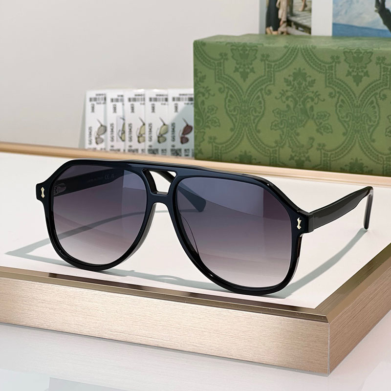 Ladies Designer Elliptical Luxury Sunglasses Acetate Frame Purple Lens Glasses Party Show Beach Decoration Mirror Style UV Protection Random Box GG1042S