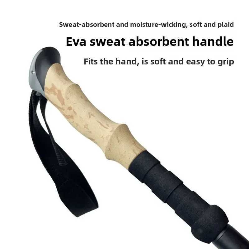 Ultralight Foldable Trekking Poles 5 Section Walking Sticks EVA Handles Quick-Lock Adjustment Portable for Hiking Camping G251220