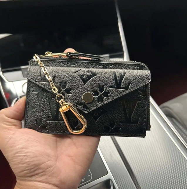 Top quality Fashion designer wallets luxury womens short purses embossed flower letters credit card holders ladies plaid money clutch bags with box