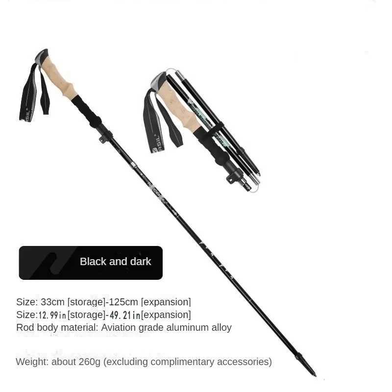 Collapsible Hiking Stick-LightweightFoldable Retractable Trekking Poles with Adjustable Heights-Walking BackpackingCamping G251220