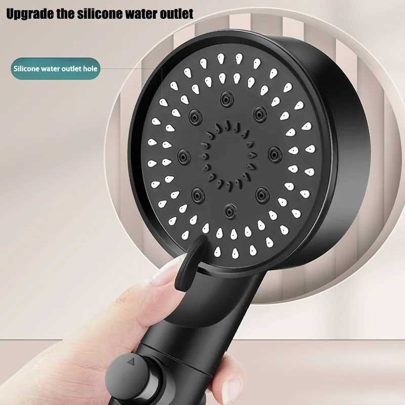High Pressure Shower Head 5 Modes Adjustable Showerheads With Filter Water Saving One-Key Stop Spray Nozzle Home Bathroom C251220