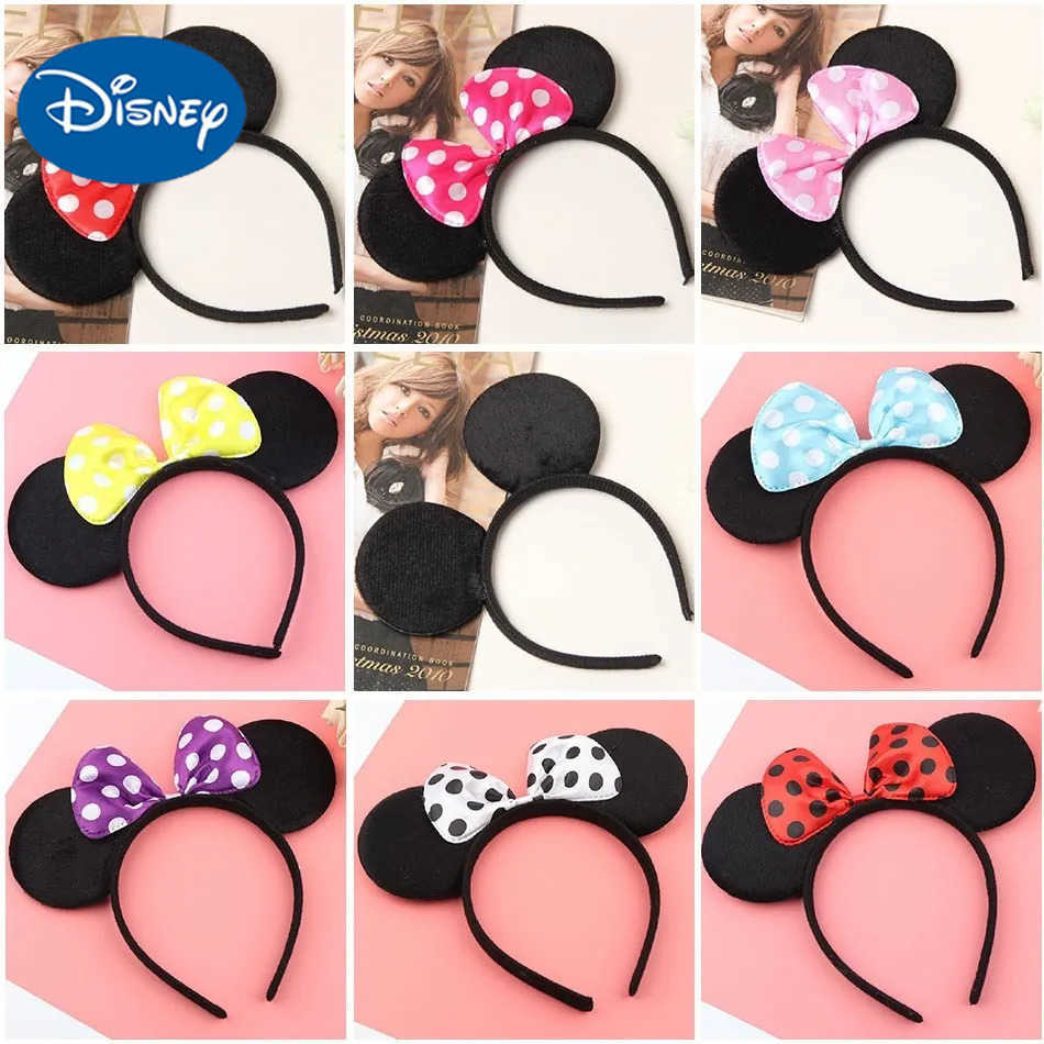 Disney Girl Mouse Ears Headband Children Princess Party Accessories Kids Bowknot Dots Hair Band Halloween Birthday Christmas Hairband H251220
