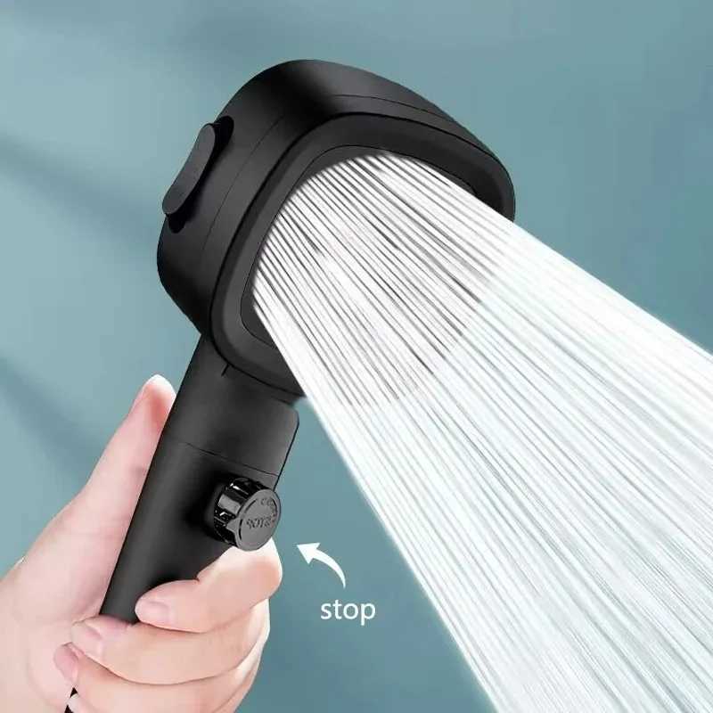 High Pressure Shower Head Water Saving 3 Modes Shower Heads Adjustable One-Key Stop Water Massage Sprayer Bathroom Accessories C251220