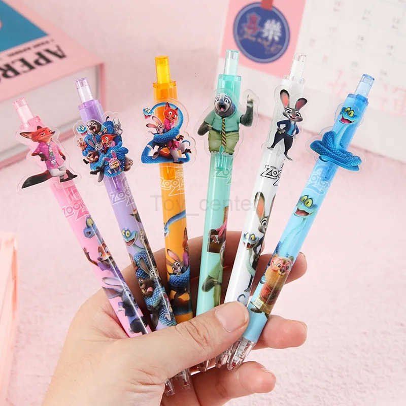 Disney Disneys Best-selling Cartoon Zootopia Press Gel Pen Cute Patch Pen Clip ST Pen Refills Student Learning and Writing Supplies H251220