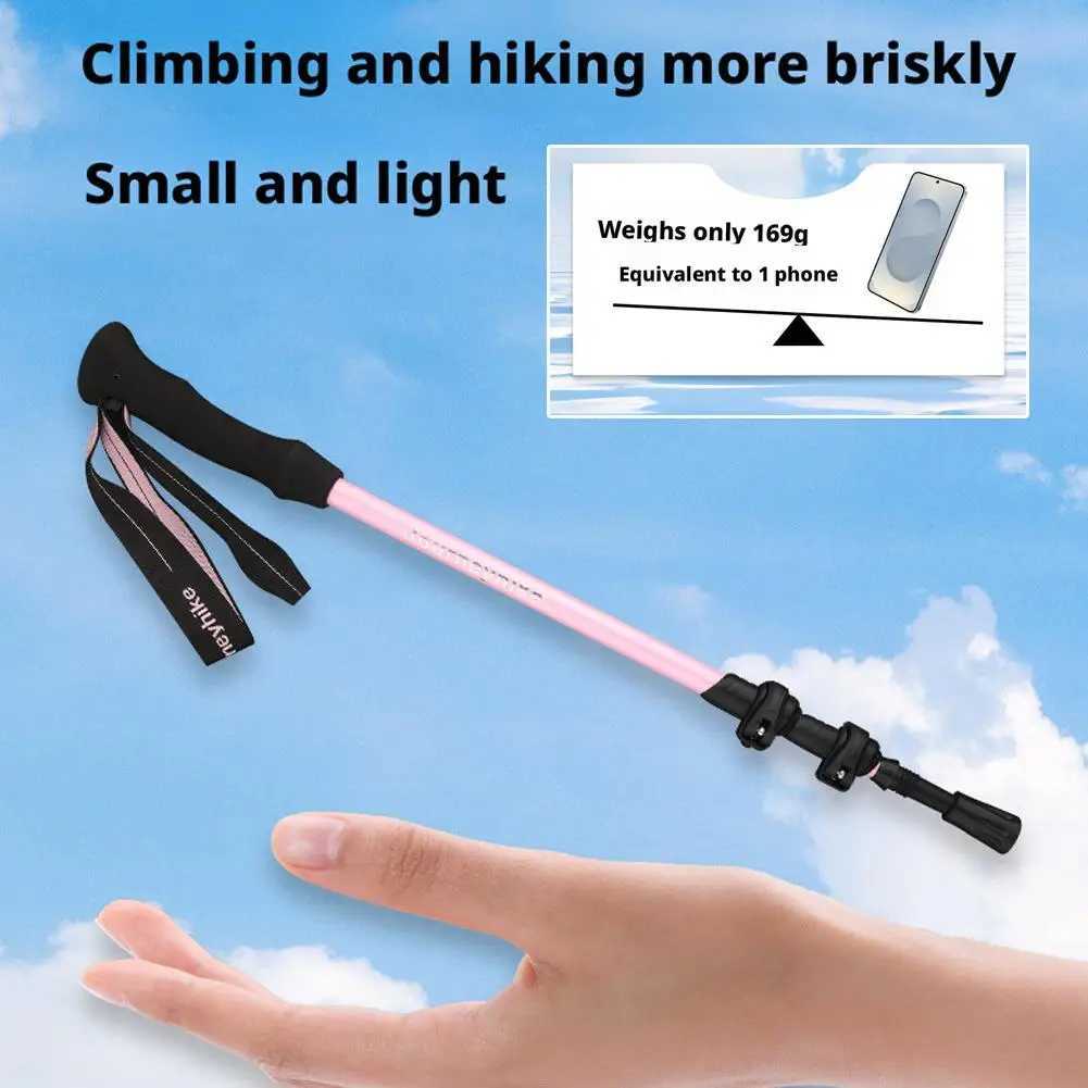 Carbon Telescopic Three Section Climbing Cane Adjustable Walking Hiking Sticks Ultralight Foldable 3-sections Trekking Poles G251220