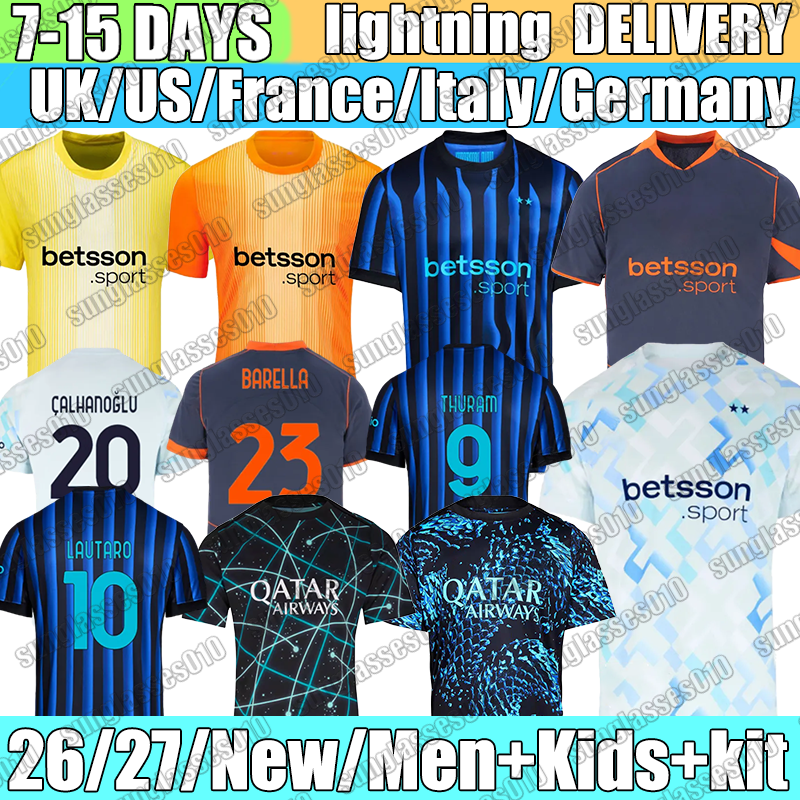 New maglia inters Mlians LAUTARO DIMARCO BASTONI PAVARD Calhanoglu Soccer Jerseys BARELLA THURAM FRATTESI LUIS HENRIQUE 2026 Football Shirt Mens kids kit uniform