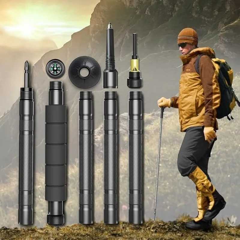 Multi-Purpose Trekking Pole - Aluminum Alloy - Ideal for hiking and snowy conditions outdoor gear Insulated grip design G251220