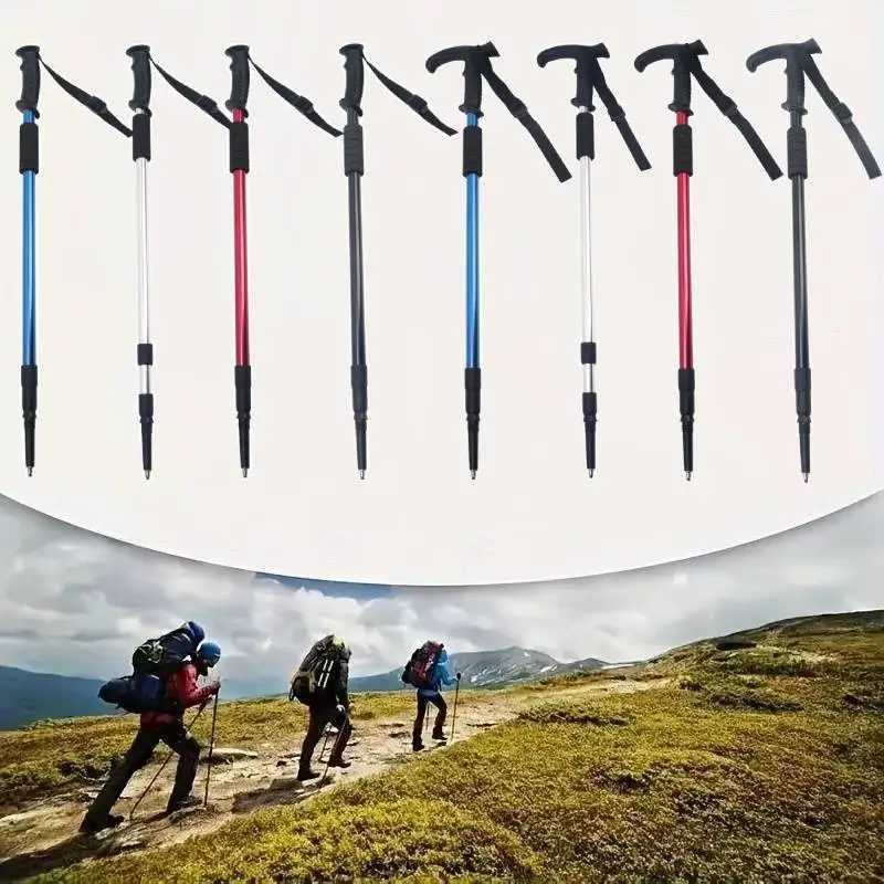 Outdoor Telescopic Trekking Poles Lightweight Aluminum Hiking Pole Men Women Camping Mountaineering Backpacking Trip Cane G251220