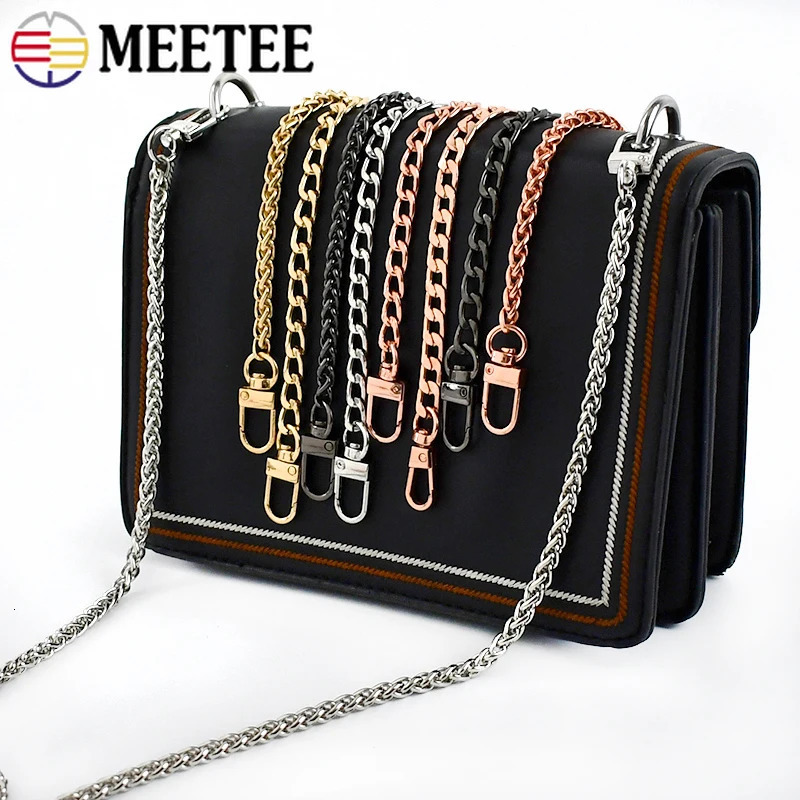 Meetee 100120cm Metal Purse Chains Bags Strap Replacement Shoulder Crossbody Bag Straps Wallet Handle DIY Handbags Hardware 251219