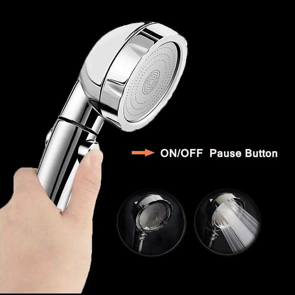 Bathroom 3 Modes Adjustable Shower Head High Pressure Water Saving Nozzles Sprayer One Key Stop Water Showerhead Jetting Shower C251220
