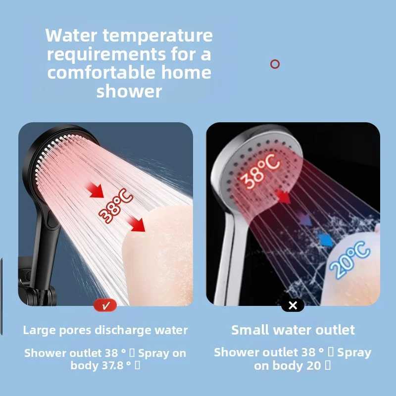 Three-mode vortex booster shower head - High-flow output anti-drop and explosion-proof self-cleaning silicone nozzle C251220