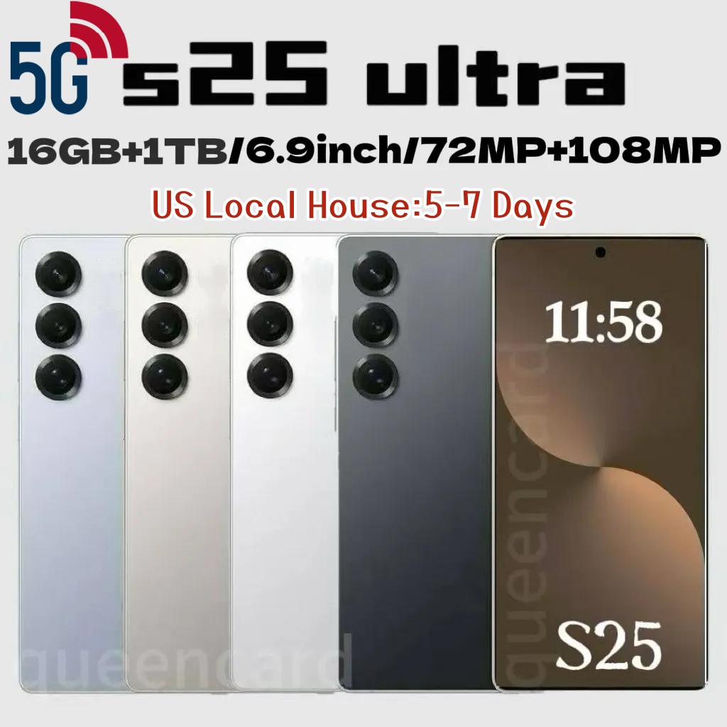 New S26 S25 S24 Ultra Phone Cell phone Unlock 5G 4G LTE Octa Core 6.8 inch Punch-hole Full Screen Fingerprint Face ID 20MP Camera English Email Video Play Global Version