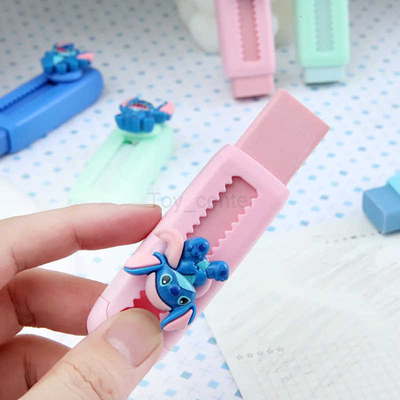 Disney Eraser Stitch 24pcs Push-Pull Cute Learn Stationery Clean Without Leaving A Trace Pencil Eraser Student Boxed Gift H251220