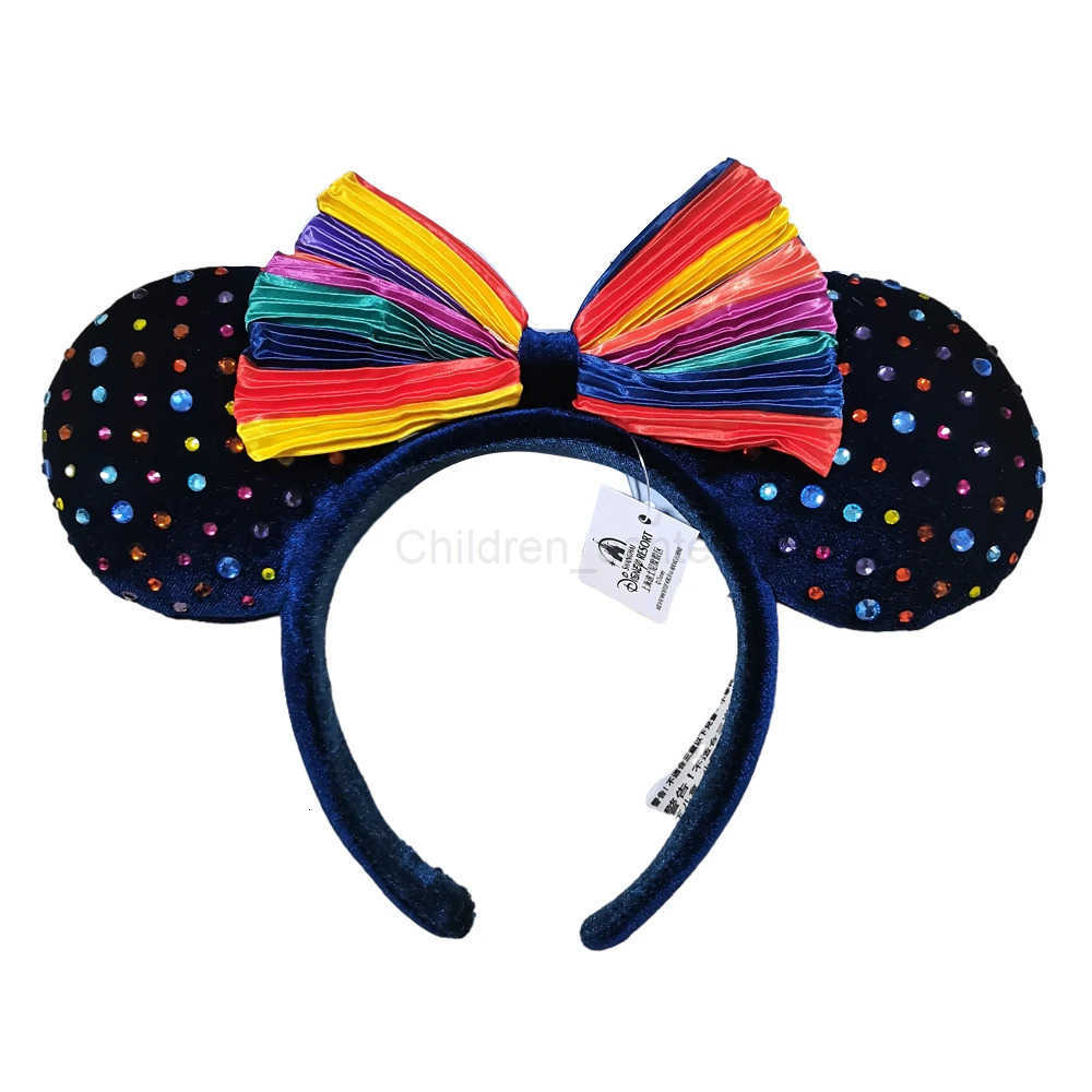 Disney 2026 Rainbow Bow Mickey Mouse Headband Shanghai EARS Plush Cosplay Costume Adult Kids Gift H251220
