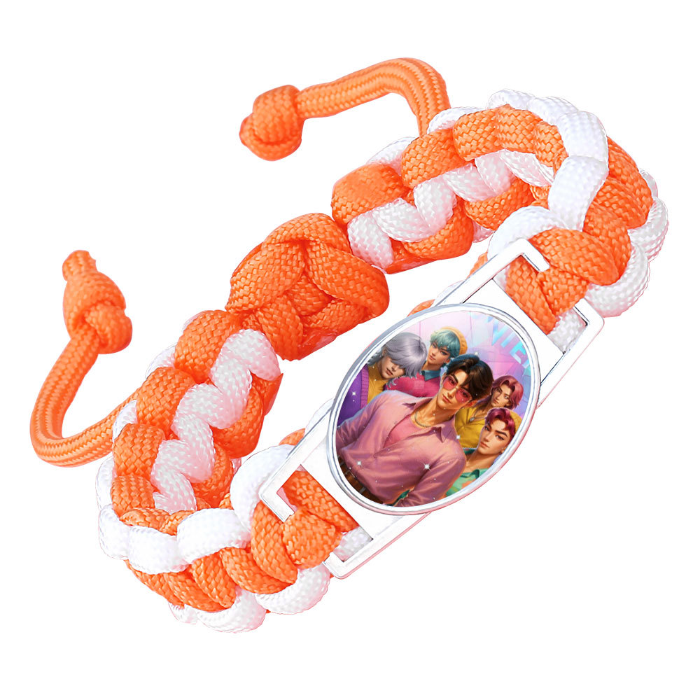 KPOP Huntress Squad Braided Anime Peripheral Crystal Inlaid Colorful Adjustable Rope Bracelet Fashion Jewelry Gift 114893