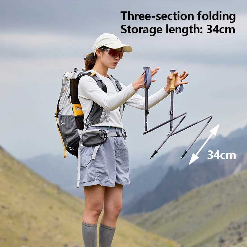 Naturehike 2025 Light Trail 5-EXT Five-Section Carbon Fibre Folding Trekking Pole Portable Storage Multi-Scene Support Pole G251220