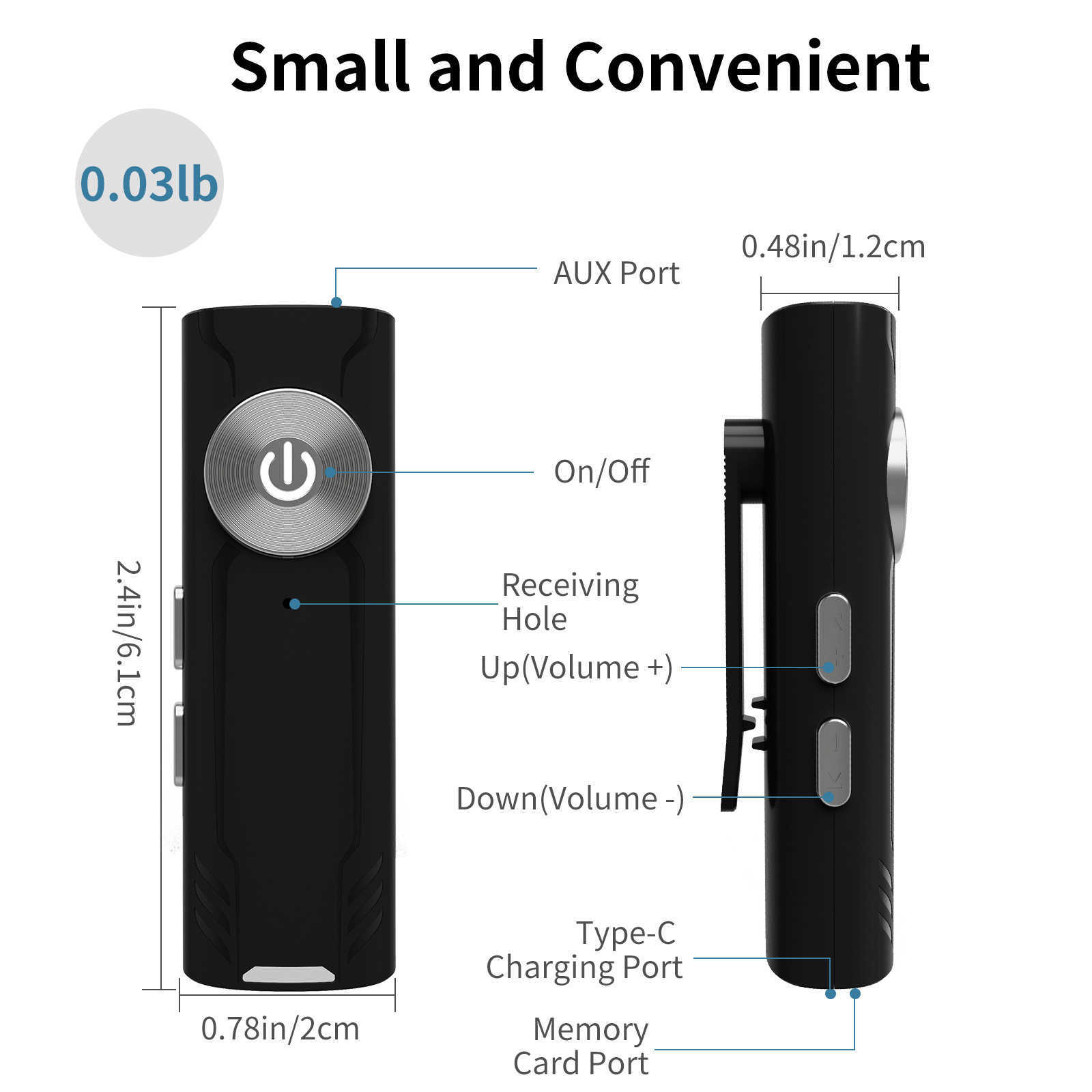 Portable recording device, MP3 player, voice recorder, intelligent noise reduction, high-definition voice control, large capacity L251220