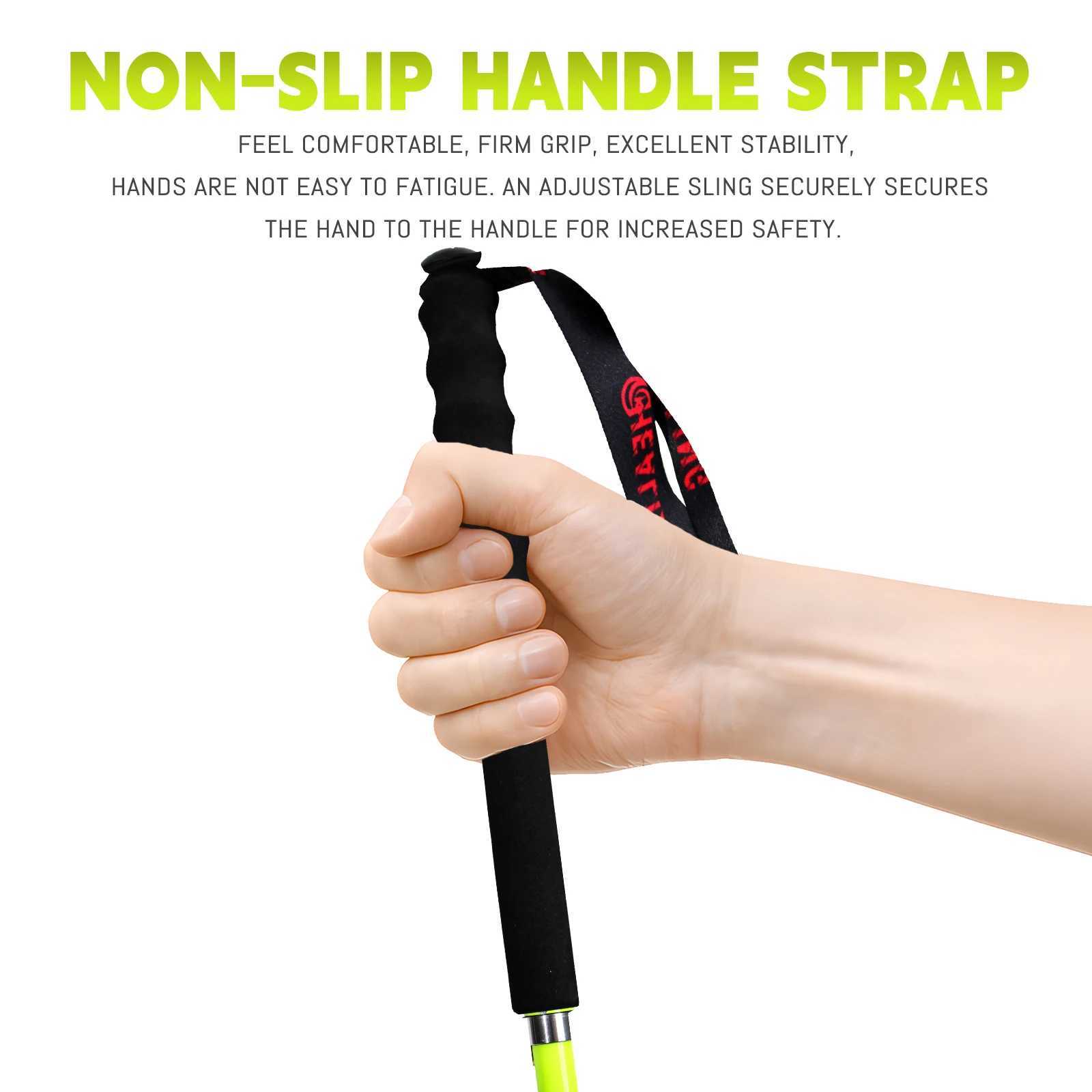 OKHEALING Black Tech T700 Ultra Carbon Trekking Poles Sticks Hiking Poles Walking Sticks Lightweight Folding Hiking Accessories G251220