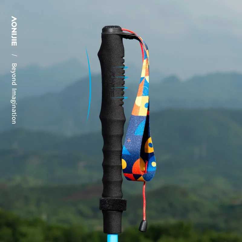 2pcs AONIJIE E4207 New Unisex Outdoor 7075 Aluminum Alloy Hiking Pole 4-section Cross-country Pole Walking Stick 110cm 120cm G251220