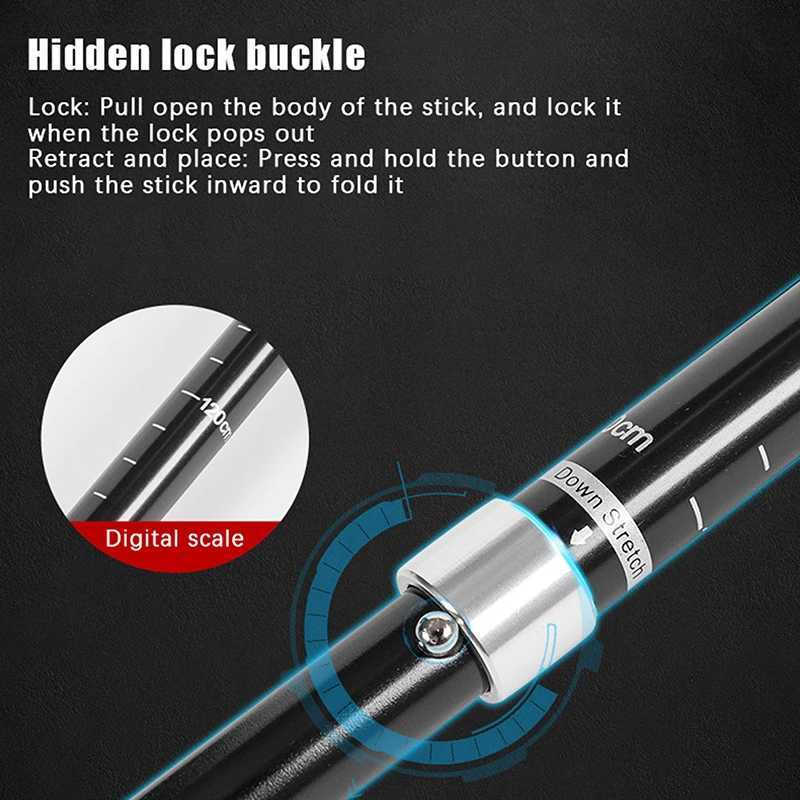 1Pc 5 Section Outdoor Telescopic Folding Trekking Pole Camping Portable Walking Hiking Stick For Elderly Easy Put Into Bag G251220