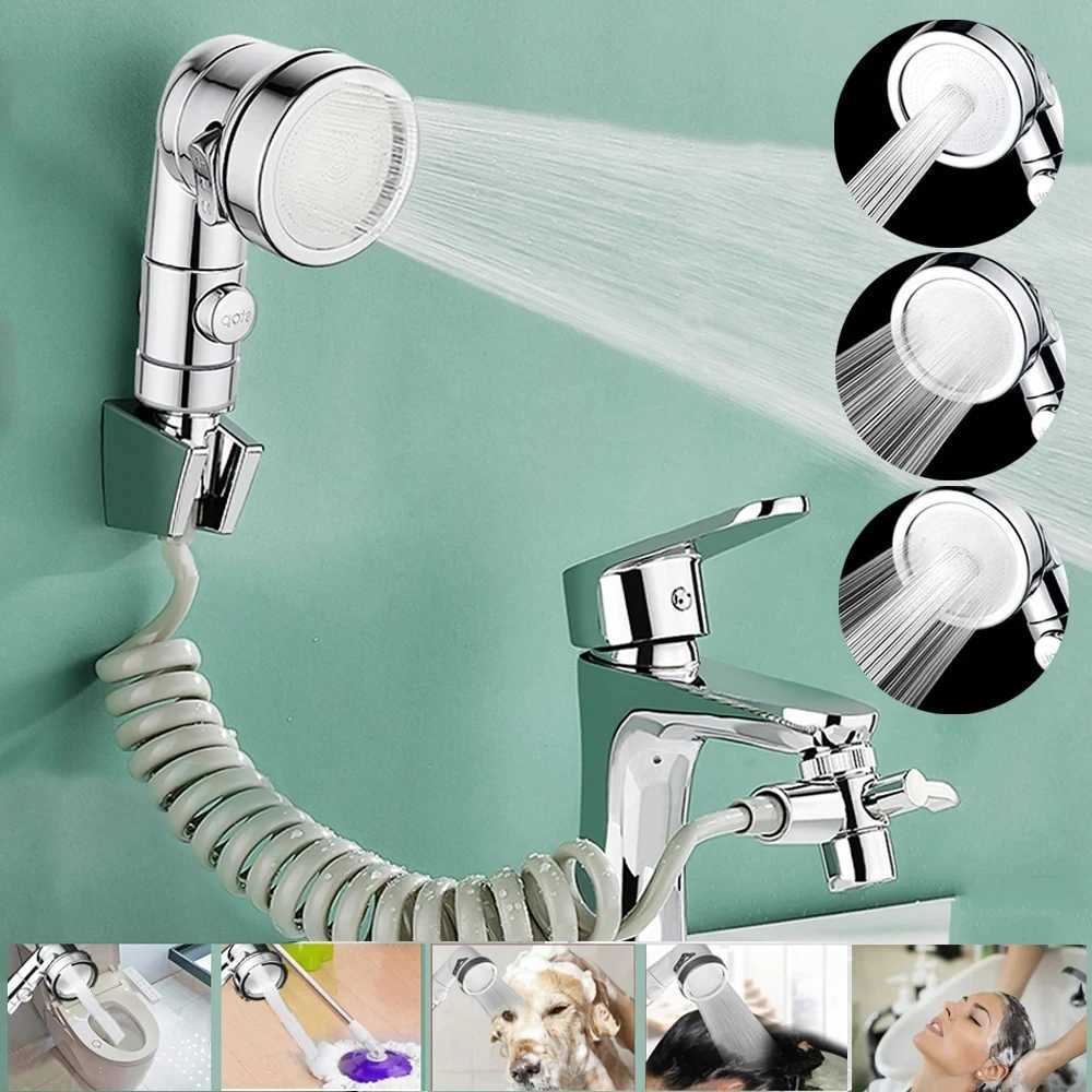 3 Mode Bidet Faucet External Shower Head Bathroom Kitchen Basin Tap Adapter Splitter Set Water Diversion Shower for Beauty Salon C251220