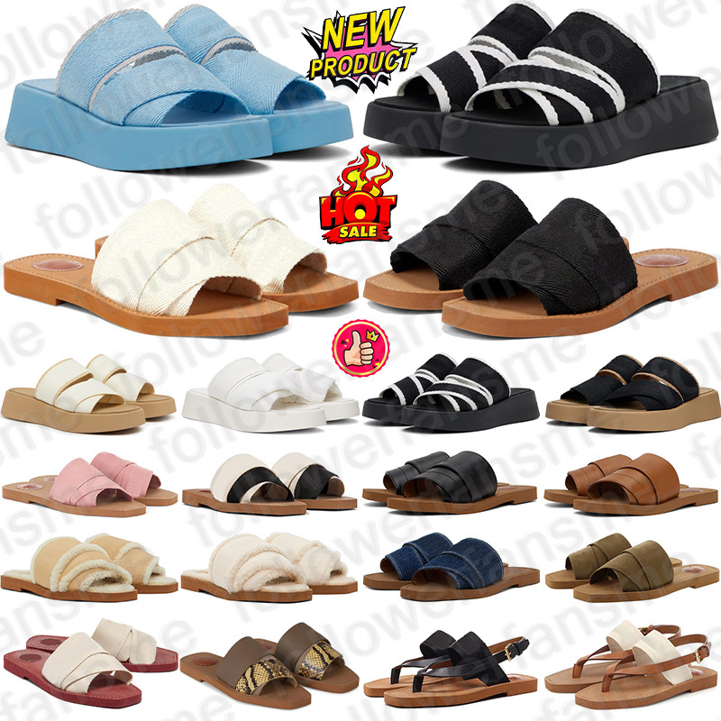 Free Shipping Designer chlo chlosandal chloslides sandals canvas clogs heels slippers slides shoes for mens famous womens sandal mules sandale Flip Flops