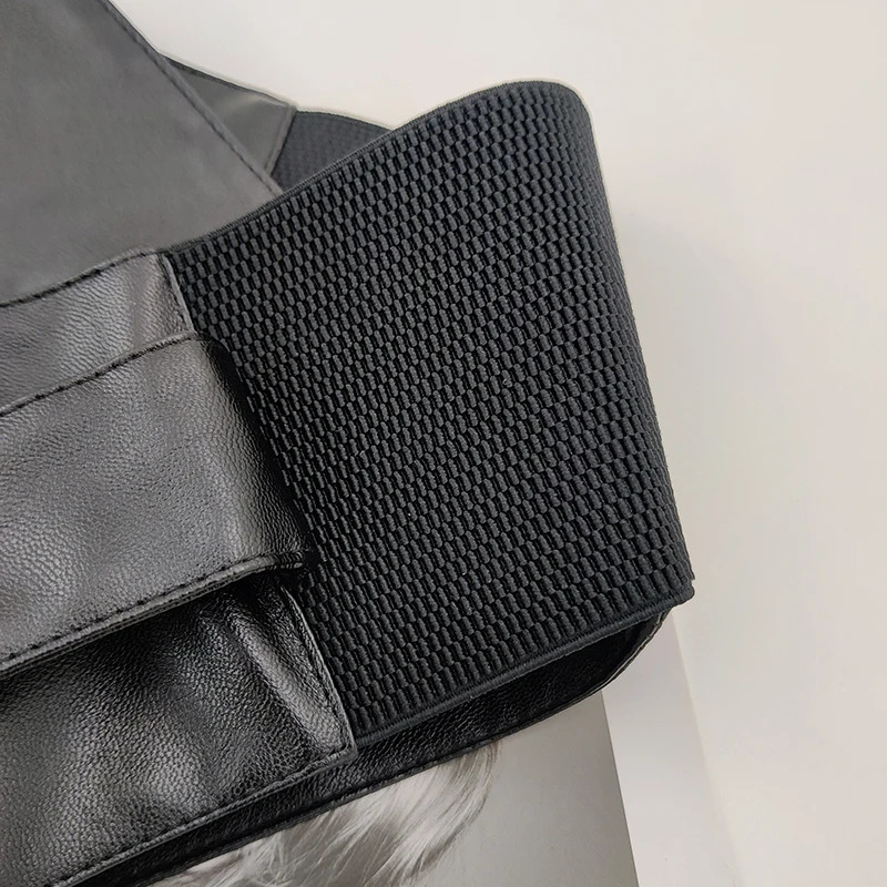 Elastic Black Leather Wide Corset Belt Woman Dress Adjustable Belts For Women High Quality Big Cummerbunds Waistband 251217
