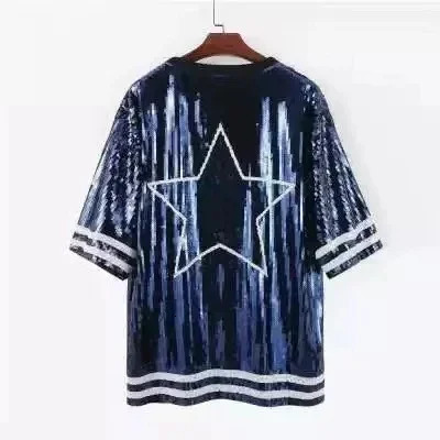 2025 Cow Baseball Football Game Female Tops Sequin Women Jersey Dress 251219