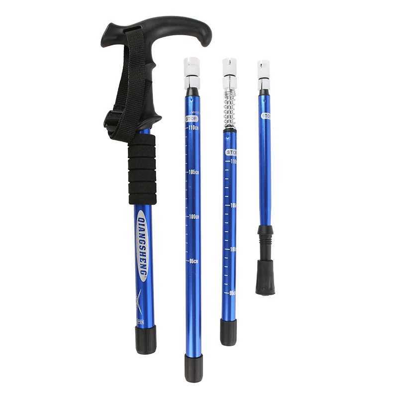Aluminum Alloy Adjustable Height 52-110cm Hiking Poles for Outdoor Camping Mountain Climbing Travel Straight/T Handle Option G251220