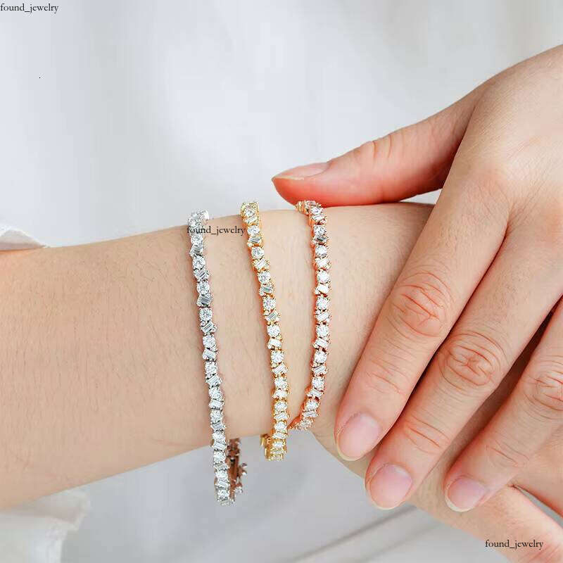 VVS Moissanite Starsgem Confetti 10k Gold Multi-Shaped Fashionable Classic Bracelet Popular Design for Men and Women